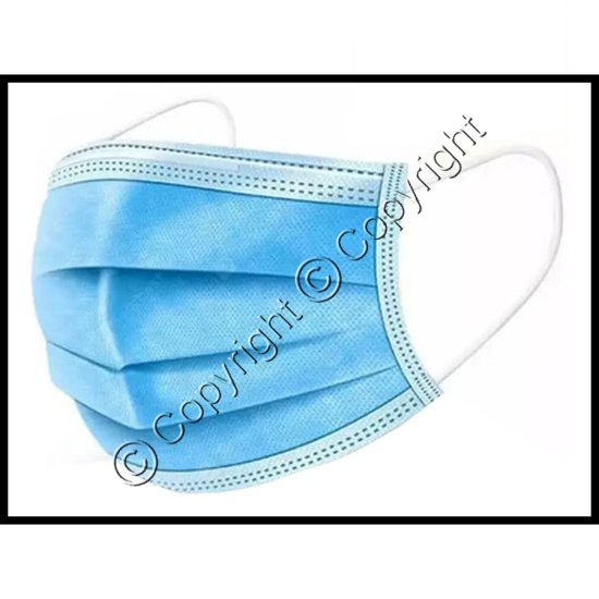 Protective 3-Ply Disposable Face Mask w/ Ear Loops - Click Image to Close