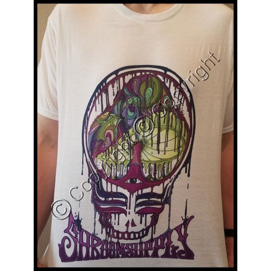 Steal Your Shrooms - Official T-Shirt (White) - Click Image to Close