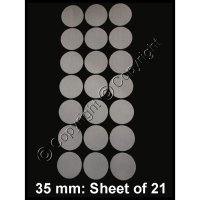 Adhesive Synthetic Filter Disc Stickers - 35 mm - Sheet of 21