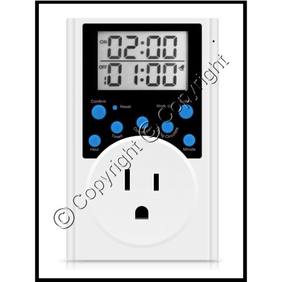 Digital Continuous Interval Timer (1800W) - Click Image to Close