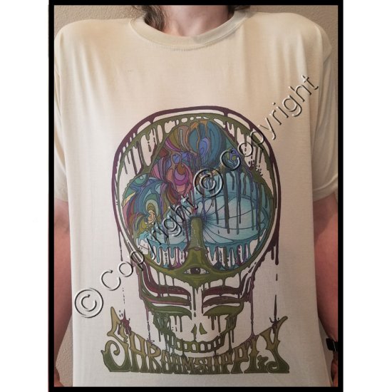 Steal Your Shrooms - Official T-Shirt (Tan) - Click Image to Close