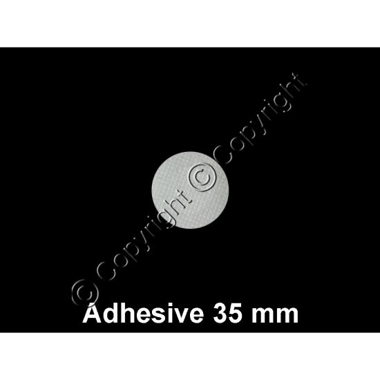 Adhesive Synthetic Filter Disc Stickers 35 mm - Sheet of 21 - Click Image to Close