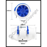 6" Inch 311 CFM Inline Duct Fan 110V