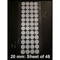 Adhesive Synthetic Filter Disc Stickers 20 mm - Sheet of 48