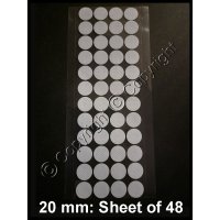 Adhesive Synthetic Filter Disc Stickers - 20 mm - Sheet of 48