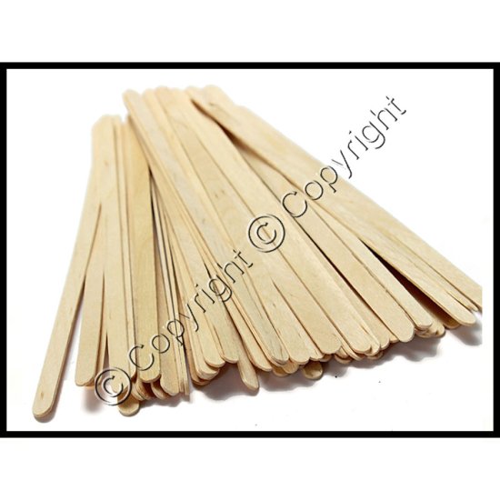 Natural Wood Stir Sticks - Pack of 50 - Click Image to Close