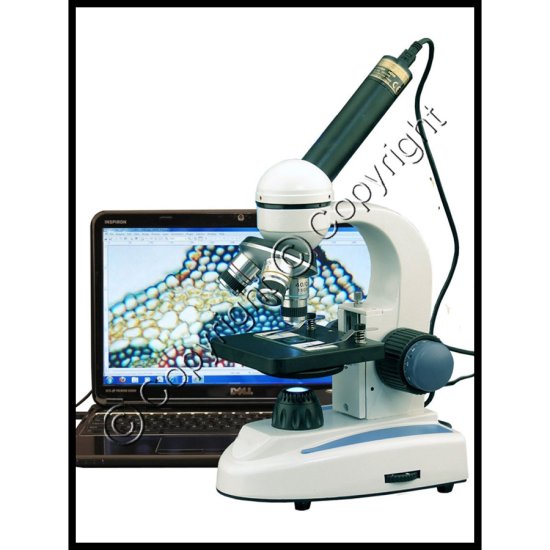LED Student Compound Microscope w/ USB Digital Imager 40X-1000X - Click Image to Close