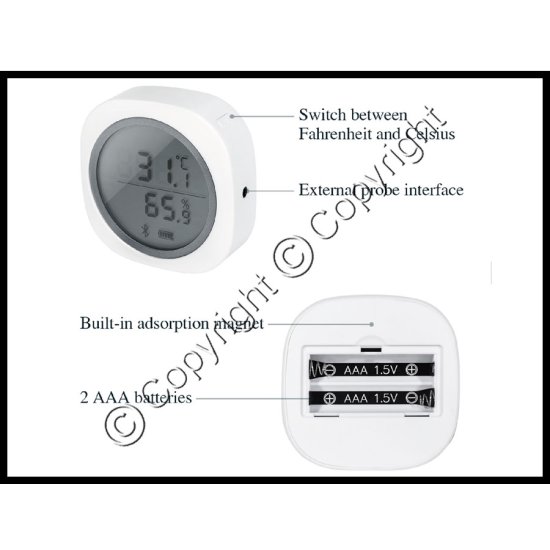 Inkbird Smart Thermometer Temperature and Humidity Monitor Hygrometer  Indoor, Free APP for iOS and Android, IBS-TH2 Plus Version Supports  External Temperature Probe and Digital Display 