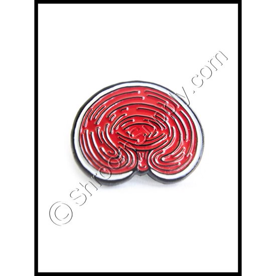 "Red Reishi" Enamel Mushroom Pin - Click Image to Close