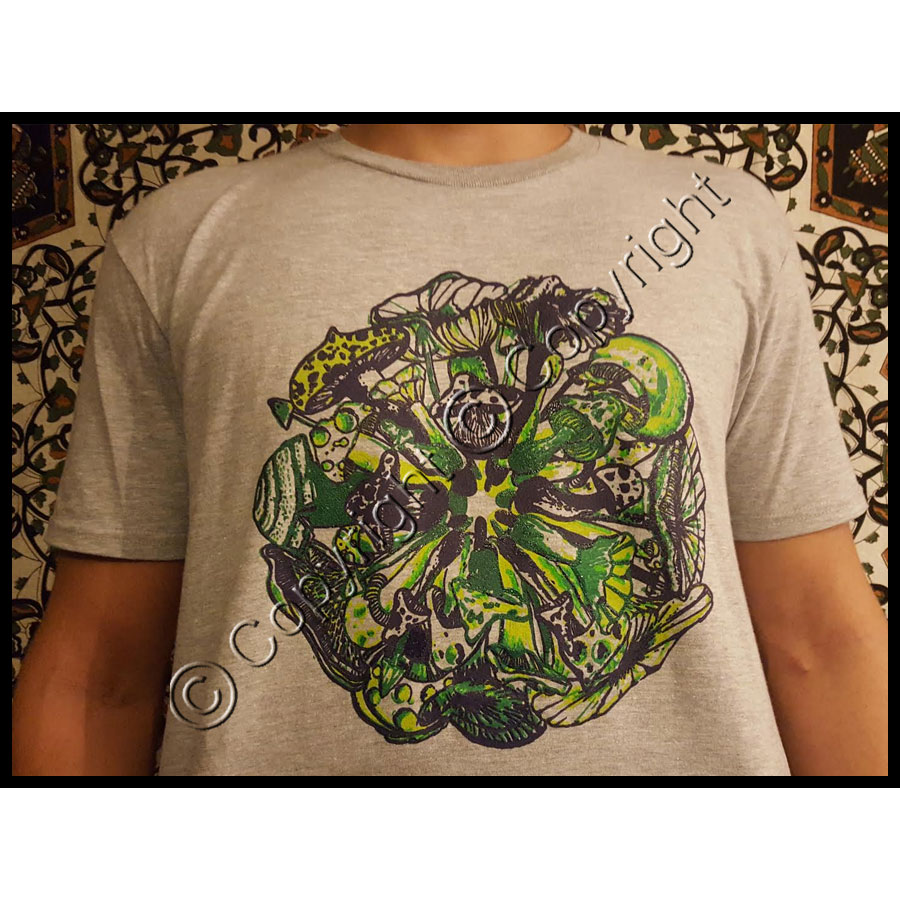 Mushroom Mandala - Shroom Supply T-Shirt - Click Image to Close